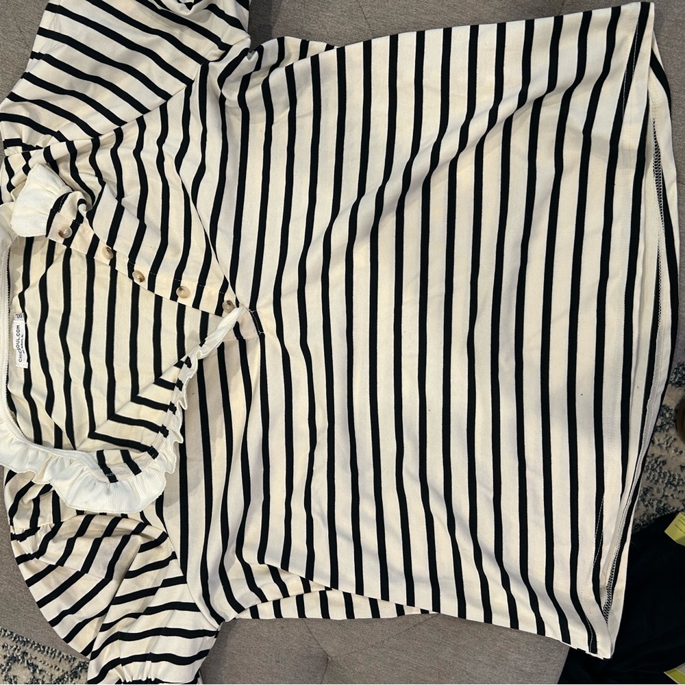 Striped Black and White Blouse chic soul